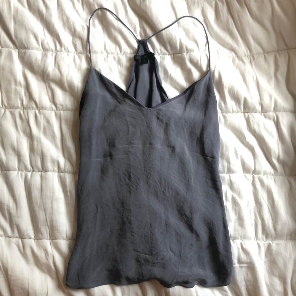 J. Crew Blue/Gray Silk Tank Top
